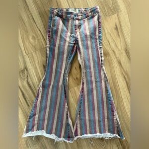 Girls Rock & Roll Denim Bell Bottom Trousers Jeans Size 8